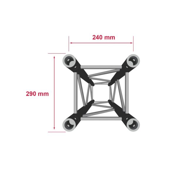 Structure alu carrée 290 charge lourde - 50 cm - Contest Stage QUATRO-050