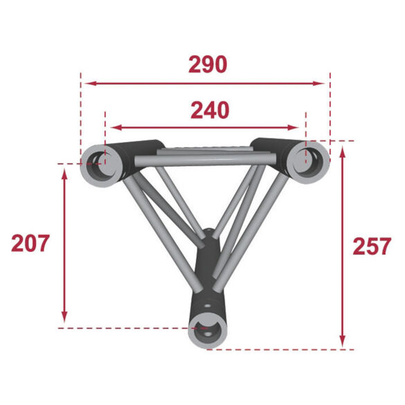 Structure alu triangulaire 290 - 50 cm - Contest Stage PT29-050