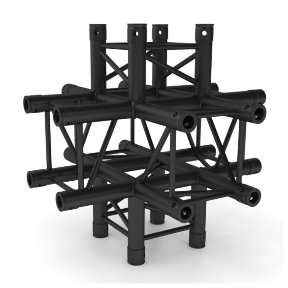 Angle aluminium carré 290 6 directions 90° noir - Contest Stage AGQUA-08 blk