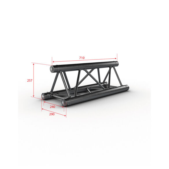 Structure alu triangulaire 290 - 71 cm noire - Contest Stage PT29-071 blk