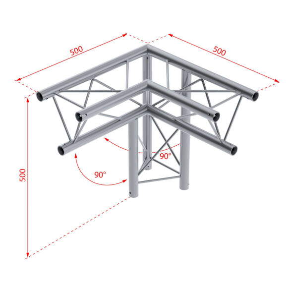Angle Triangulaire 220 mm 3 directions 50 cm droit 90° - Contest Stage DECO22T-AG02