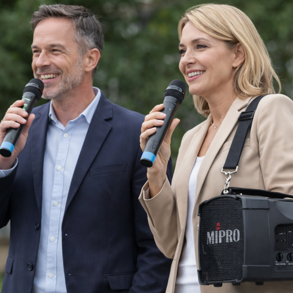 Sono portable MIPRO MA-100D avec haut-parleur intégré et récepteur micro sans fil