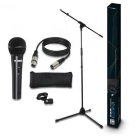 LD Systems MIC SET 1 - Set Microphone avec Micro, Pied Micro, Câble et Pince Micro